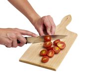 Cutting Tomato Royalty Free Stock Images Cutting Tomato Royalty Free Stock Images