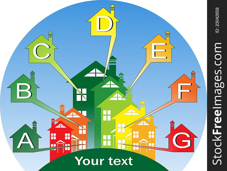 Logo-the energy efficiency of buildings. Logo-the energy efficiency of buildings