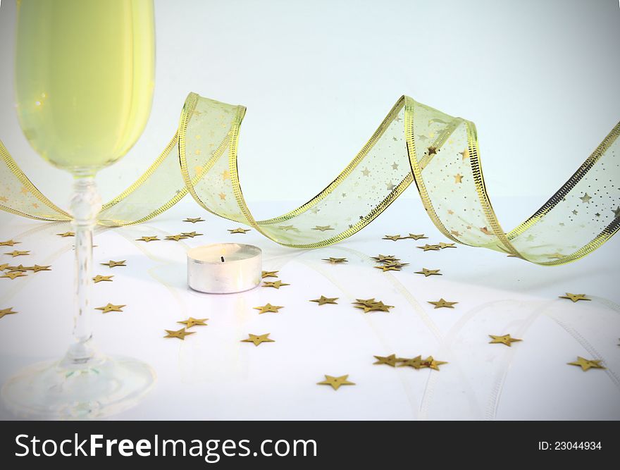 Decor with wineglass for Christmas