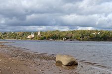 Volga River With Cloudy Sky Stock Photos Volga River With Cloudy Sky Stock Photos