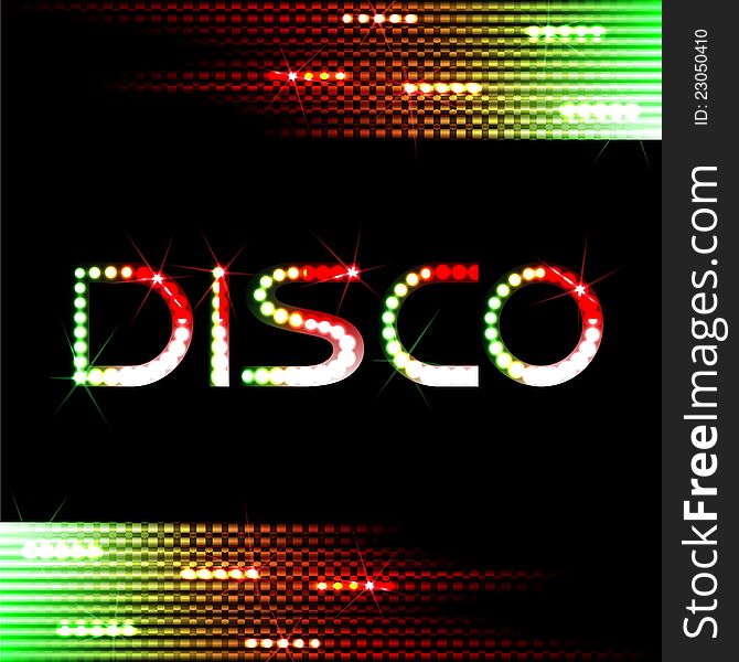 Disco Abstract Colorful Stripes on Black Background. Disco Abstract Colorful Stripes on Black Background