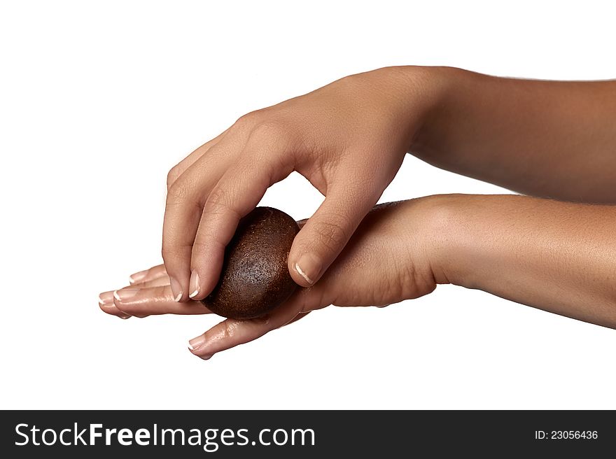 Care for sensuality woman hands, peeling