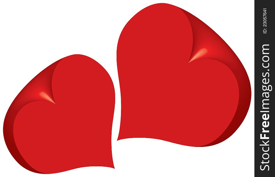 Hearts 3D on a white background