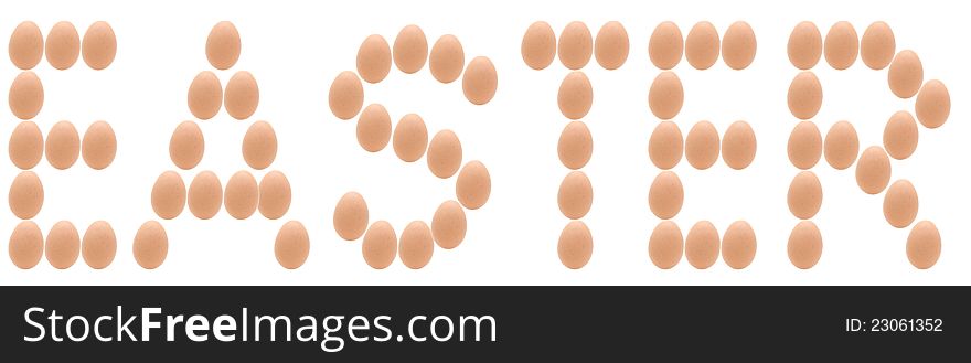 Alphabet EASTER made from fresh egg