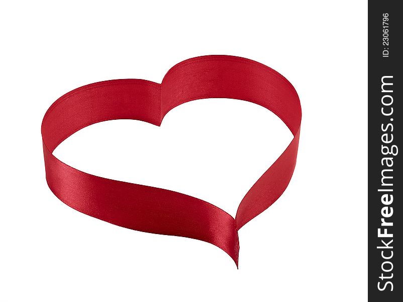 Heart shaped ribbon symbol isolated on white