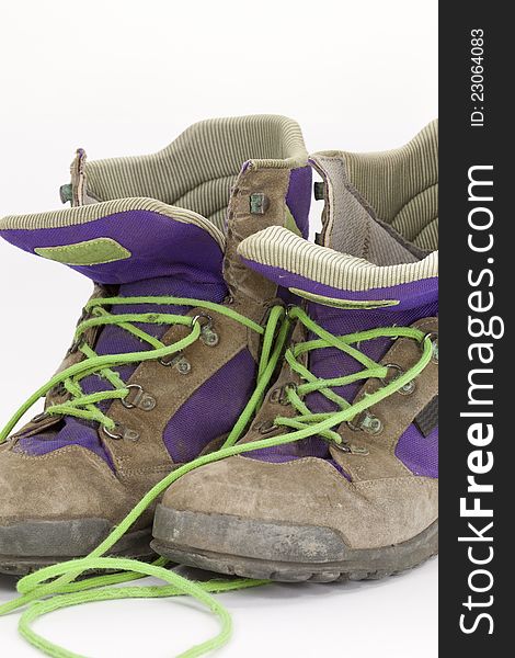 Hiking boots with many trips to the mountain