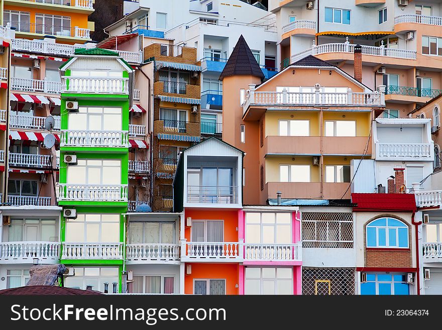 Pettern of urbanized area - small multicolored houses