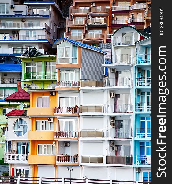 Pettern of urbanized area - small multicolored houses