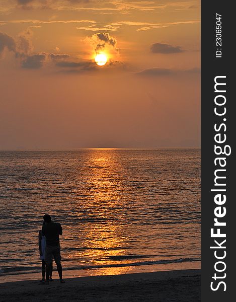 Lovers on the beach in exotic Thailand. Lovers on the beach in exotic Thailand