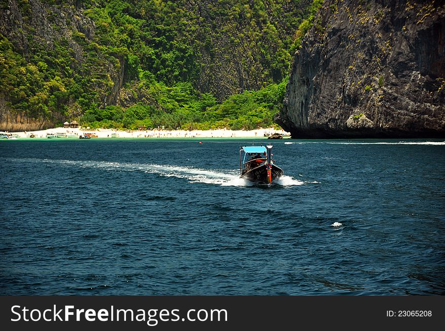 Popular island Phi Phi thanks to movie The Beach with Leonardo Di Caprio. Popular island Phi Phi thanks to movie The Beach with Leonardo Di Caprio