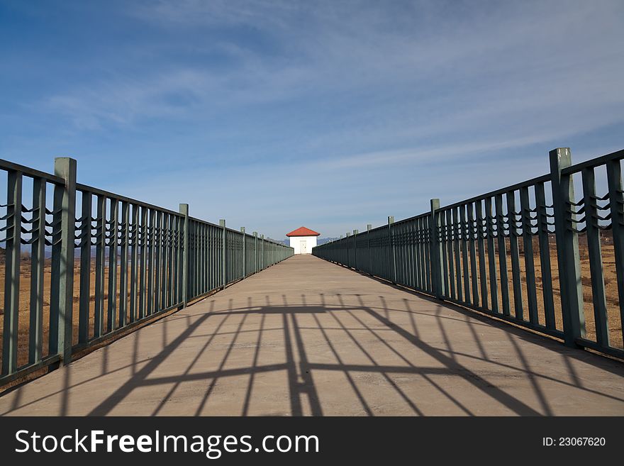 Bridge leading to the small house. Bridge leading to the small house