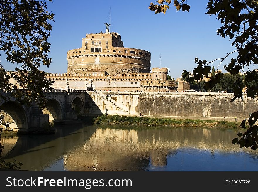 View of Castle Sant Angelo, Rome