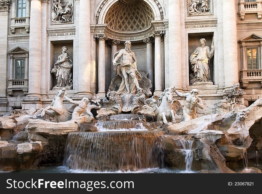 Trevi fountain,the most famous fountain in Rome. Trevi fountain,the most famous fountain in Rome
