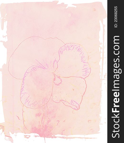 Abstract pink flower on grunge paper background. Abstract pink flower on grunge paper background.