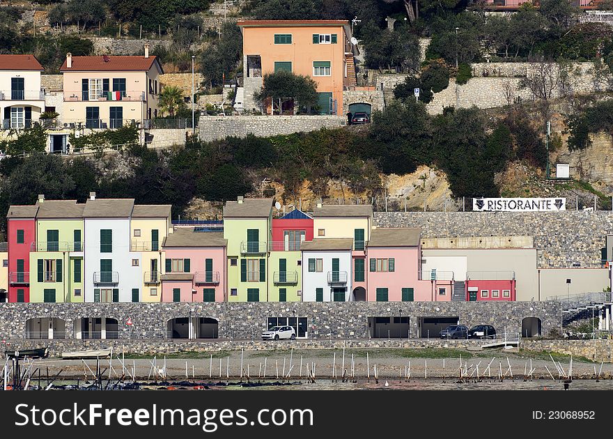 View of portovenere nice village in the gulf of la spezia