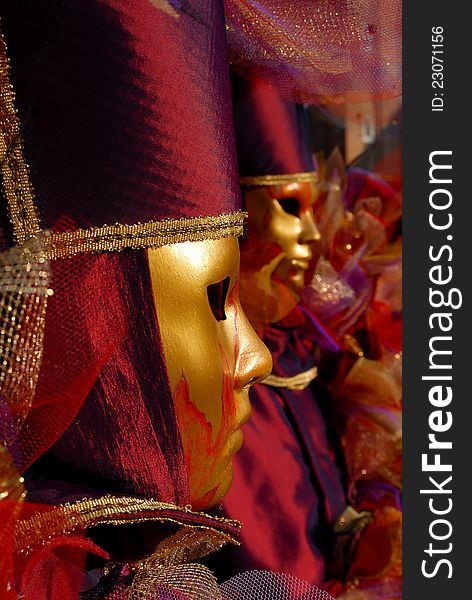 Venetian masks during Venetian Carnival