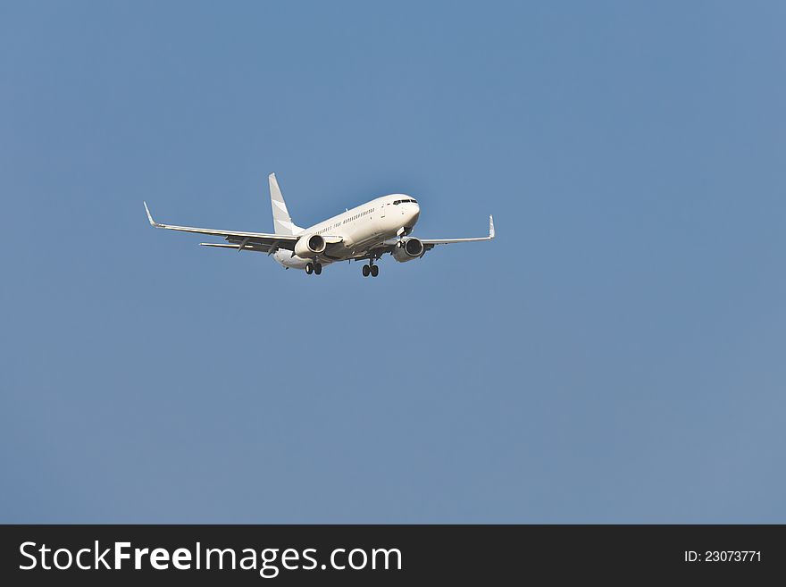 Two Engines Aircraft Prepares For Landing