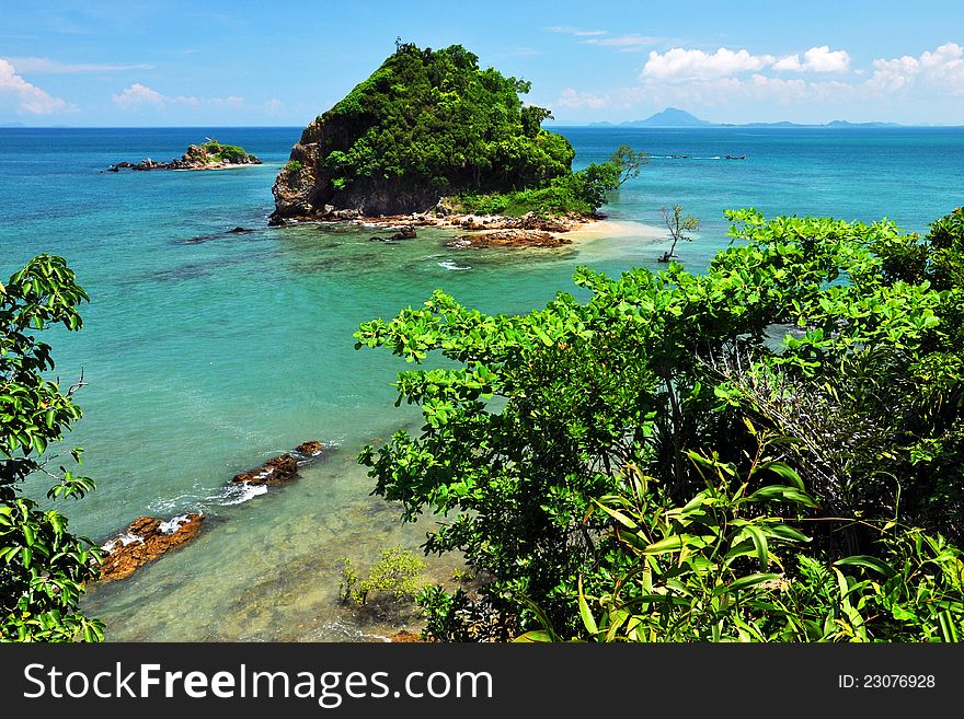 View from hill on island Koh Lanta on another small islands. View from hill on island Koh Lanta on another small islands