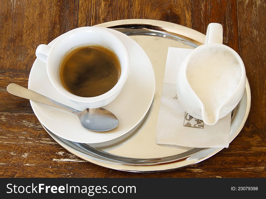 Black Espresso Coffee In A Cup