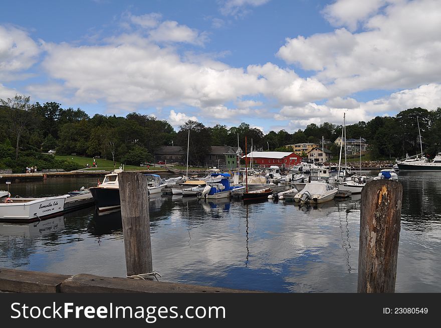 A beautiful view of a marine city in Maine, New England. A beautiful view of a marine city in Maine, New England