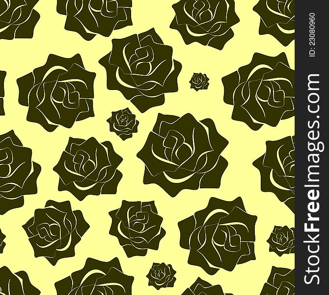 Seamless floral background with roses