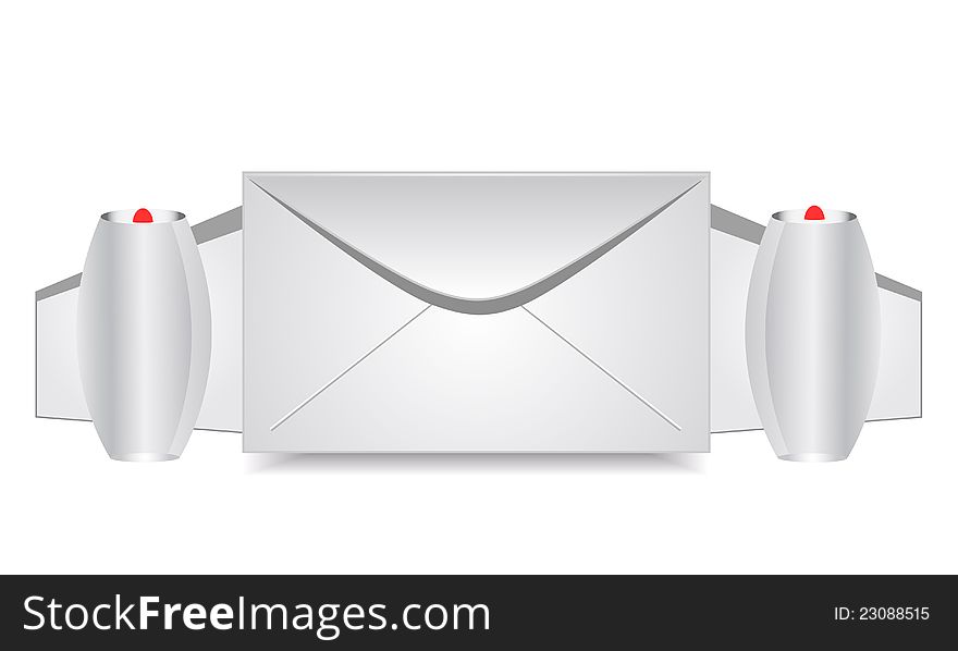 Vector illustration. Envelope with wings. Vector illustration. Envelope with wings