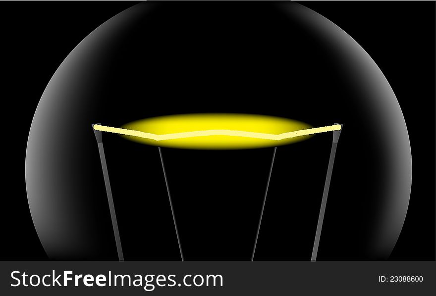 Vector illustration. The spiral light bulb. Vector illustration. The spiral light bulb