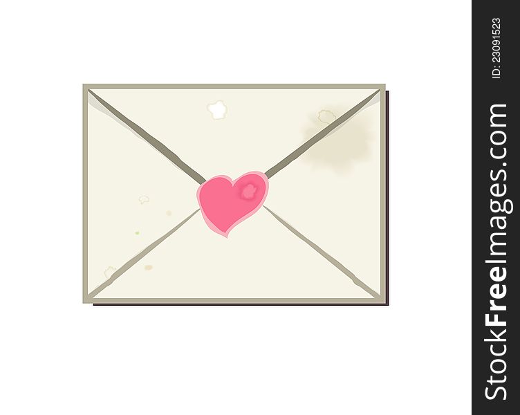 Envelope letter heart valentine's day, illustration. Envelope letter heart valentine's day, illustration