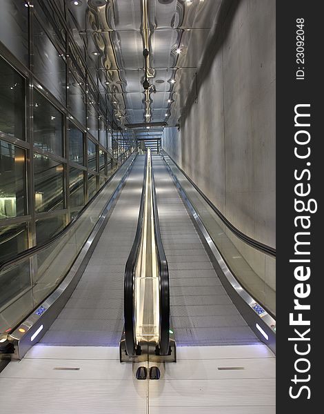 Washington, Modern Escalators in corporate building. Washington, Modern Escalators in corporate building