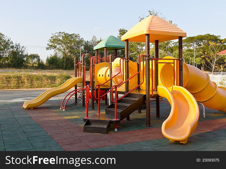 Modern children playground in park