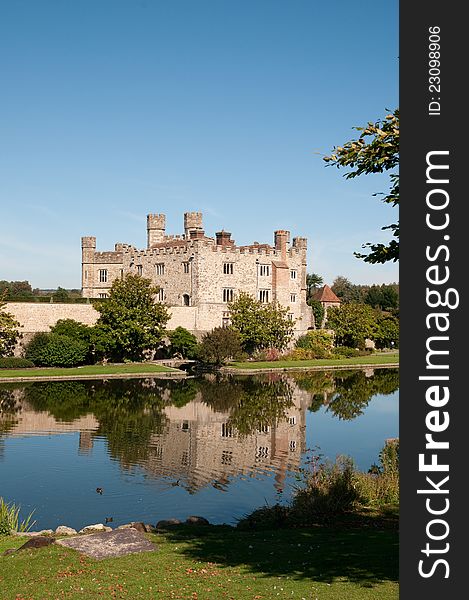 The historic building of leeds castle in kent in england. The historic building of leeds castle in kent in england