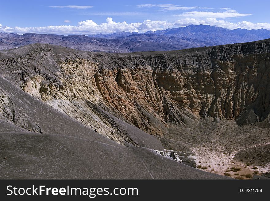 Volcanic geological feature in Death Valley national park. Volcanic geological feature in Death Valley national park