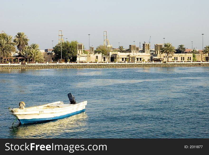A boat of an ordinary fisherman here in Dubai United Arab Emirates