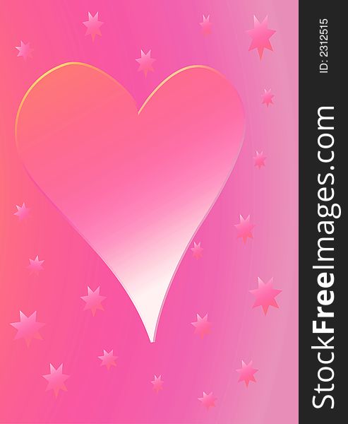 Illustration of a pink and white heart with small pink stars surrounding it, against a gradient pink background. Illustration of a pink and white heart with small pink stars surrounding it, against a gradient pink background.