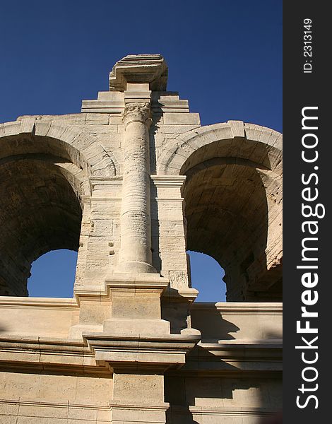 Arles amphitheatre architecture detail, France