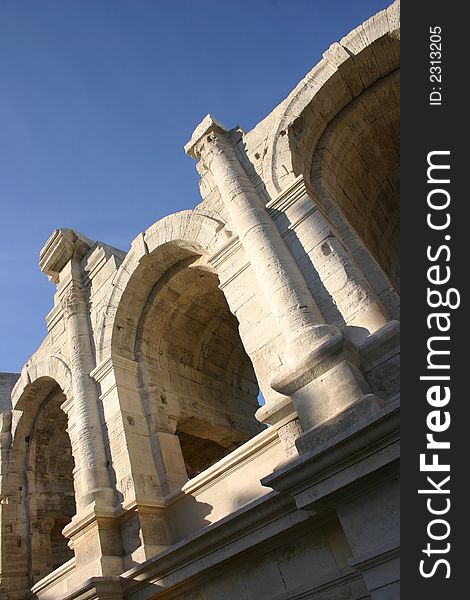Arles amphitheatre architecture detail, France