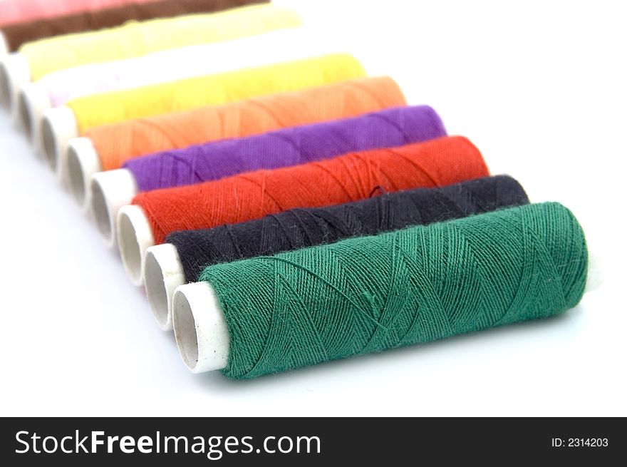 A colorful Row of Threads for sewing