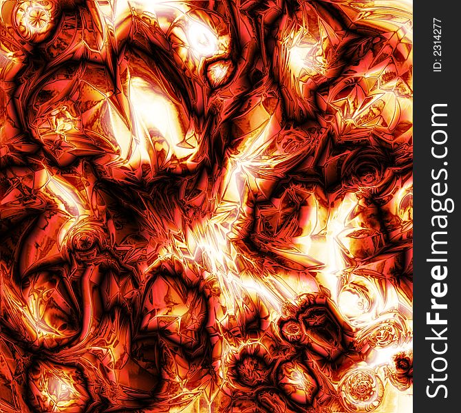 Computer generated fire swirls texture in red and yellow dominant colors