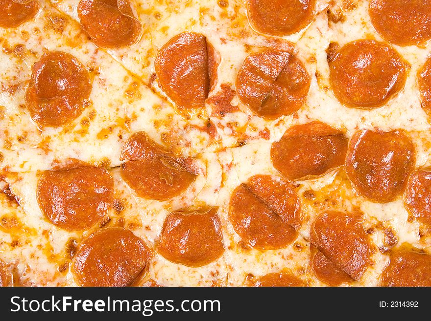 Pepperoni pizza background or texture