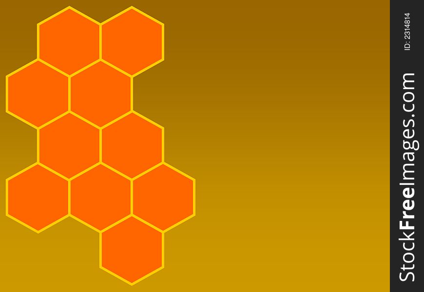 Image of abstract bees honeycomb on left