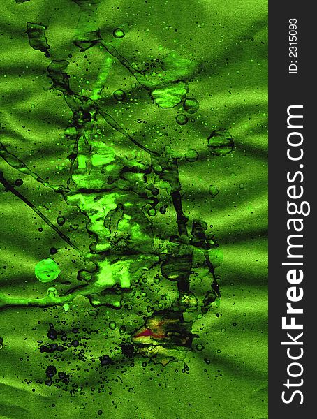 Green abstract background with acid 	drops. Green abstract background with acid 	drops
