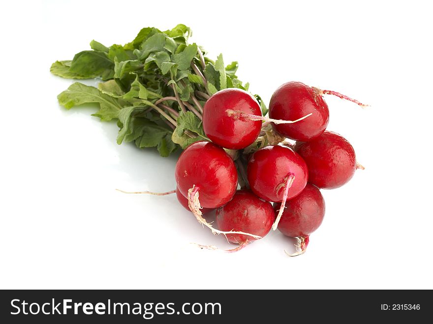 Bunch of fresh red radishes