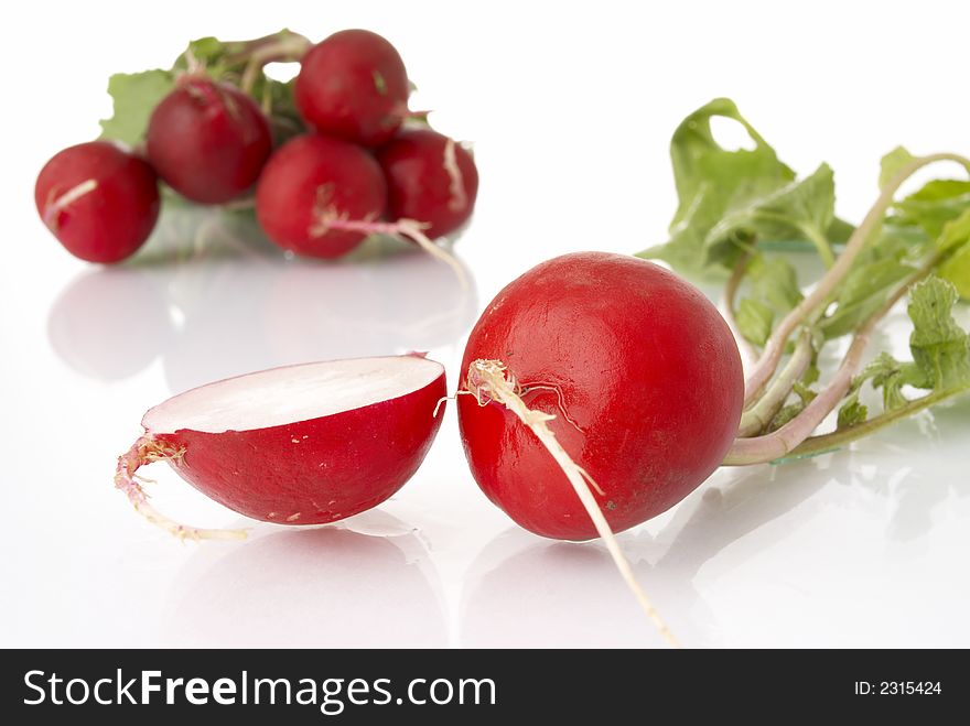 Bunch of fresh red radishes