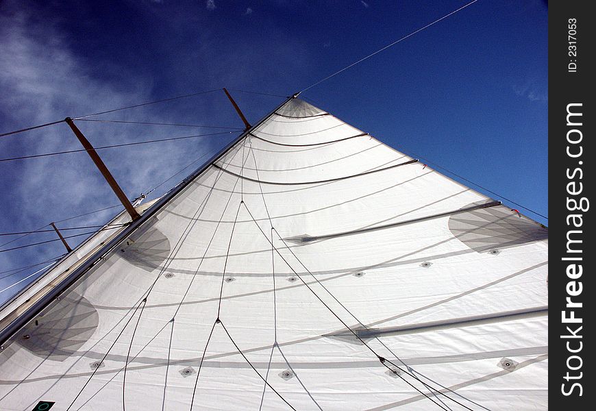 View of the top of sailboat
