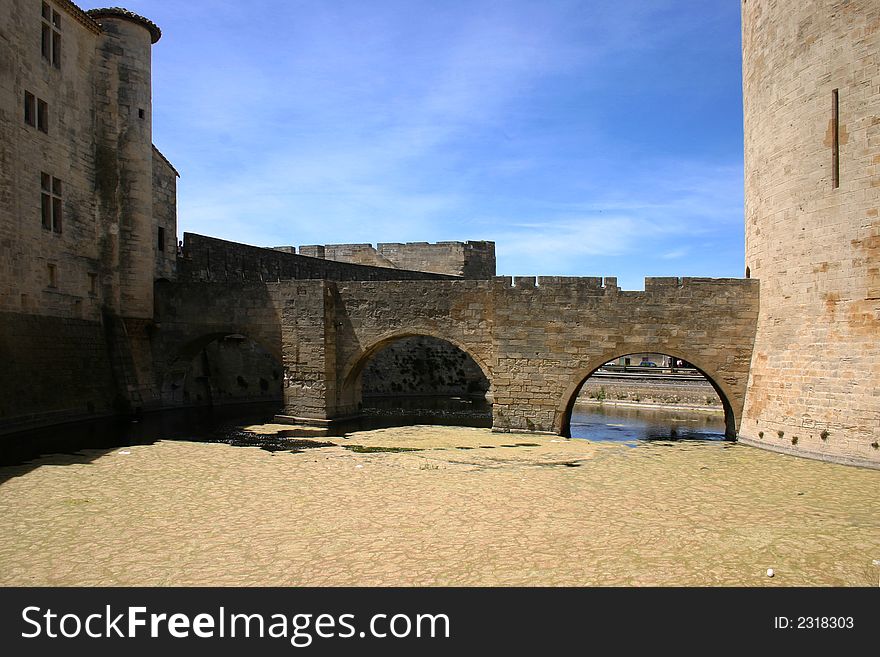 Ramparts of the strengthened city of Aigues-Mortes / France