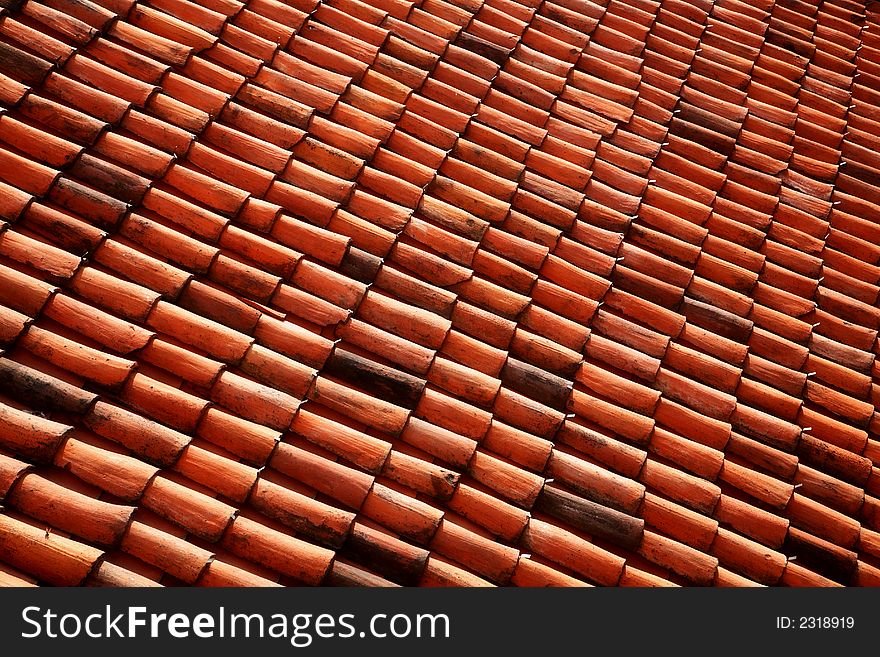 Red Tiled Roof Piedmont Italy