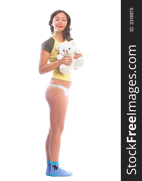 Beautiful Teen Holding A Teddy Bear