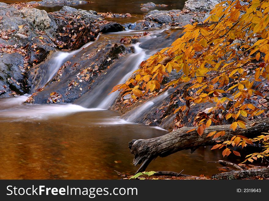 Rural Georgia Waterfall with fall colors. Rural Georgia Waterfall with fall colors.