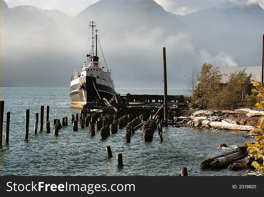 Boat moored on the beautiful West Coast of British columbia. Boat moored on the beautiful West Coast of British columbia