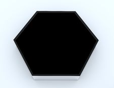 One Blank Black Hexagon Box Display Royalty Free Stock Photo One Blank Black Hexagon Box Display Royalty Free Stock Photo